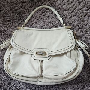 Coach Bag, Heavily Used Vintage Bag, Ivory Color